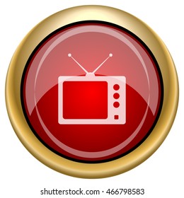 Retro tv icon. Internet button on white background. EPS10 vector.
