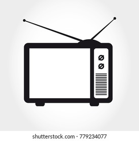 Retro TV Icon Isolated Vector Illustration
