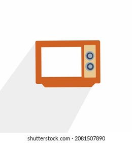 Retro TV icon with long shadow