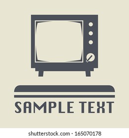 Retro TV icon or sign, vector illustration