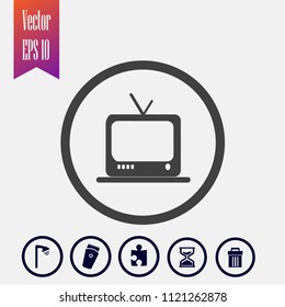 retro tv icon vector