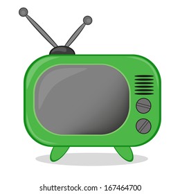 Retro TV icon, vector 