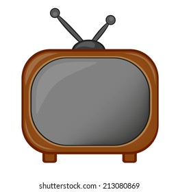 Retro TV icon, vector 