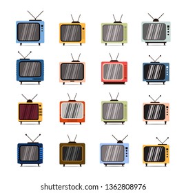 Retro tv icon vector collection