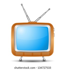 Retro TV icon, vector eps10 illustration