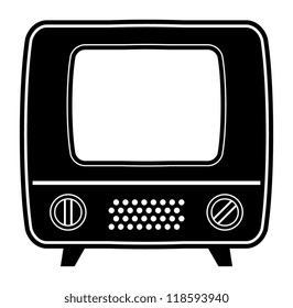 Retro tv icon, vector illustration