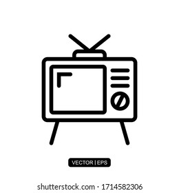 Retro TV icon vector illustration logo template for many purpose. Isolated on white background.