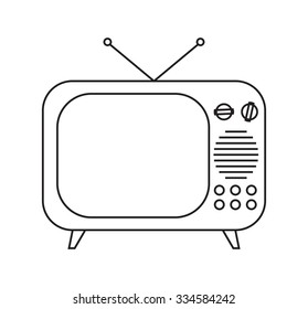 Retro TV icon vector illustration