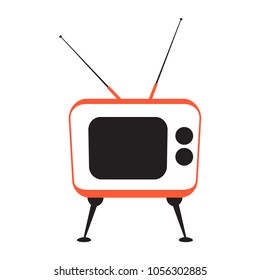 retro TV icon vector television screen illustration