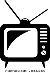 Retro tv icon, Vintage tv