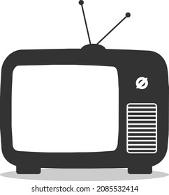 Retro tv icon, vintage black tv isolated on white background. Vector illustration. Vector.