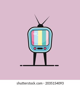 Vector de diseño plano de ilustración retro tv
archivo eps 10 editable
