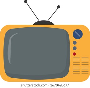 Retro TV, ilustración, vector sobre fondo blanco.