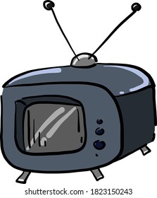 Retro TV, illustration, vector on white background