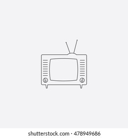 Retro TV line icon