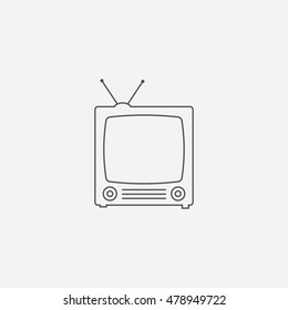 Retro TV line icon