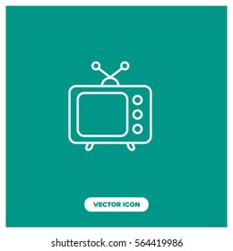 retro tv line vector icon