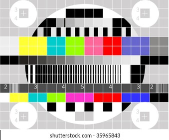 Retro TV Multicolor Signal Test Pattern