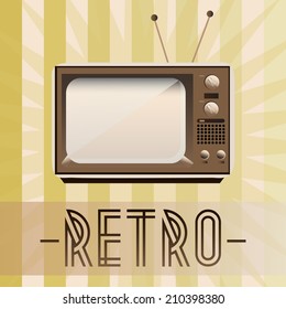 Retro TV with old fashioned background