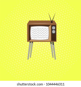 Retro TV on a background in the style of pop art