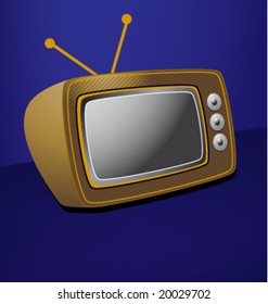 Retro TV on a blue background