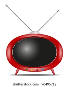 Retro TV on white background