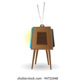 retro tv on white. vector illustration.