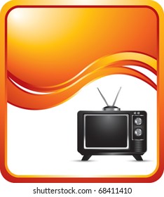 retro tv orange wave backdrop