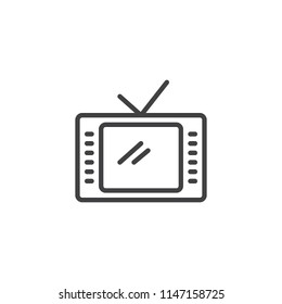 Retro tv outline icon. linear style sign for mobile concept and web design. Vintage TV simple line vector icon. Symbol, logo illustration. Pixel perfect vector graphics
