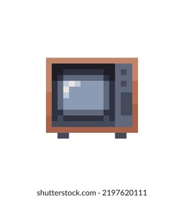 Retro TV pixel art icon. 8-bit. Isolated abstract vector illustration.