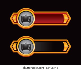 flechas rojas y negras de la televisión retro