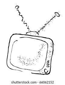 retro tv. rough drawing