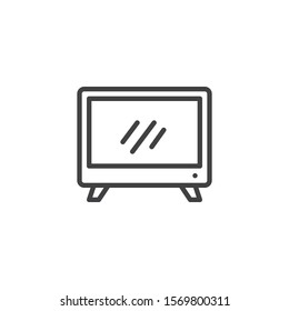 Retro TV screen line icon. linear style sign for mobile concept and web design. Television set outline vector icon. Symbol, logo illustration. Vector graphics