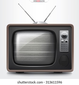 Retro TV set with empty channel noise. High quality detailed vector illustration.