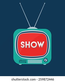 Retro TV set flat style icon