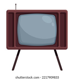 Retro Tv Set Icon Cartoon Vector. Old Audio. Disco Device