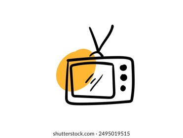 televisor retro. Antiguo vintage TV en moda. Ilustración vectorial 