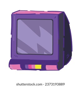 Retro TV set on white background