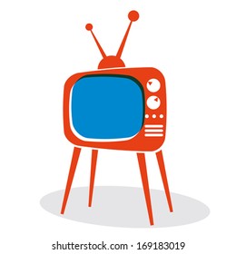 Retro TV set vector icon.