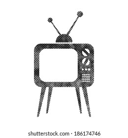 Retro tv set vector icon.