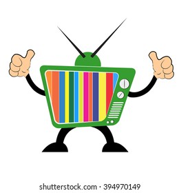 Retro tv set vector icon.