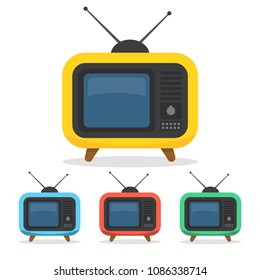 Retro tv set. Vector illustration.