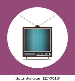 Retro TV set Vector Illustration. 