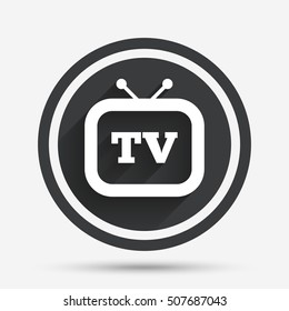 Retro TV sign icon. Television set symbol.