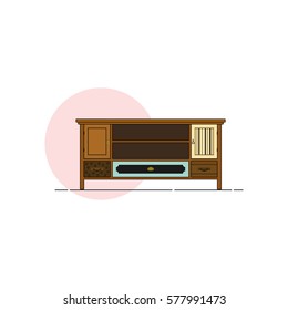 Retro tv stand vector design 