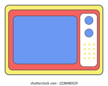 Retro TV Sticker Vector Illustration