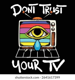 retro TV for streetwear illustration