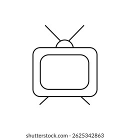 retro tv, television line icon vector illustration on white background