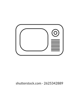 retro tv, television line icon vector illustration on white background