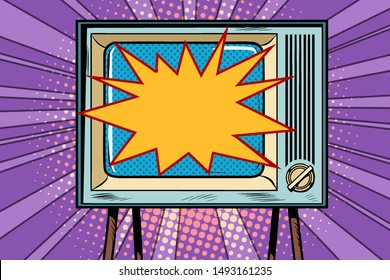 Retro TV, Television And News. Pop Art Retro Vector Illustration Drawing